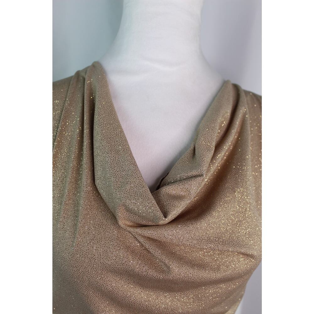 Boston Proper Tank Sleeveless Blouse Cowl Neck Elegant Gold Top Shimmer XXS - Picture 4 of 5